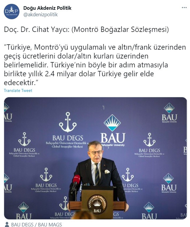 Τούρκοι: Θέλουν να βάλουν διόδια στα Στενά του Βοσπόρου, με τον Τζιχάτ Γιαϊτζί να υποστηρίζει πως αν συμβεί αυτό η Τουρκία θα έχει όφελος 2,4 δισ. δολαρίων.