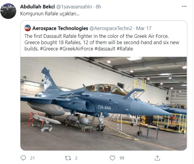 Τούρκοι: Η Ελλάδα παίρνει 12 Rafale F3-R «φωνάζου» οι χρήστες του διαδικτύου και τα στρατιωτικά σάιτ στην Τουρκία.