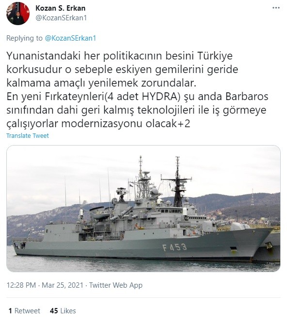 Τούρκοι: Οι Έλληνες έπαθαν υστερία με τις φρεγάτες γιατί ακόμα και οι πιο καινούργιες τους έχουν πιο παλιά τεχνολογία και από τις Barbaros.