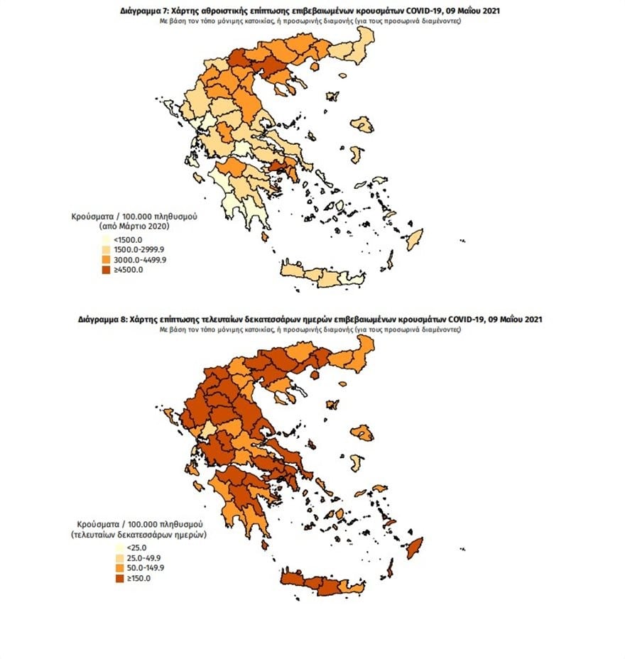 Κορονοϊός: 1.428 νέα κρούσματα της πανδημίας στην χώρα μας, ανακοίνωσαν οι ειδικοί την Κυριακή (9/5) για το τελευταίο 24ωρο.