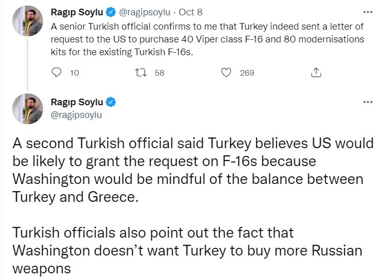 F 16 Viper: Οι Τούρκοι πιστεύουν πως οι Αμερικανοί θα τους κάνουν το χατήρι