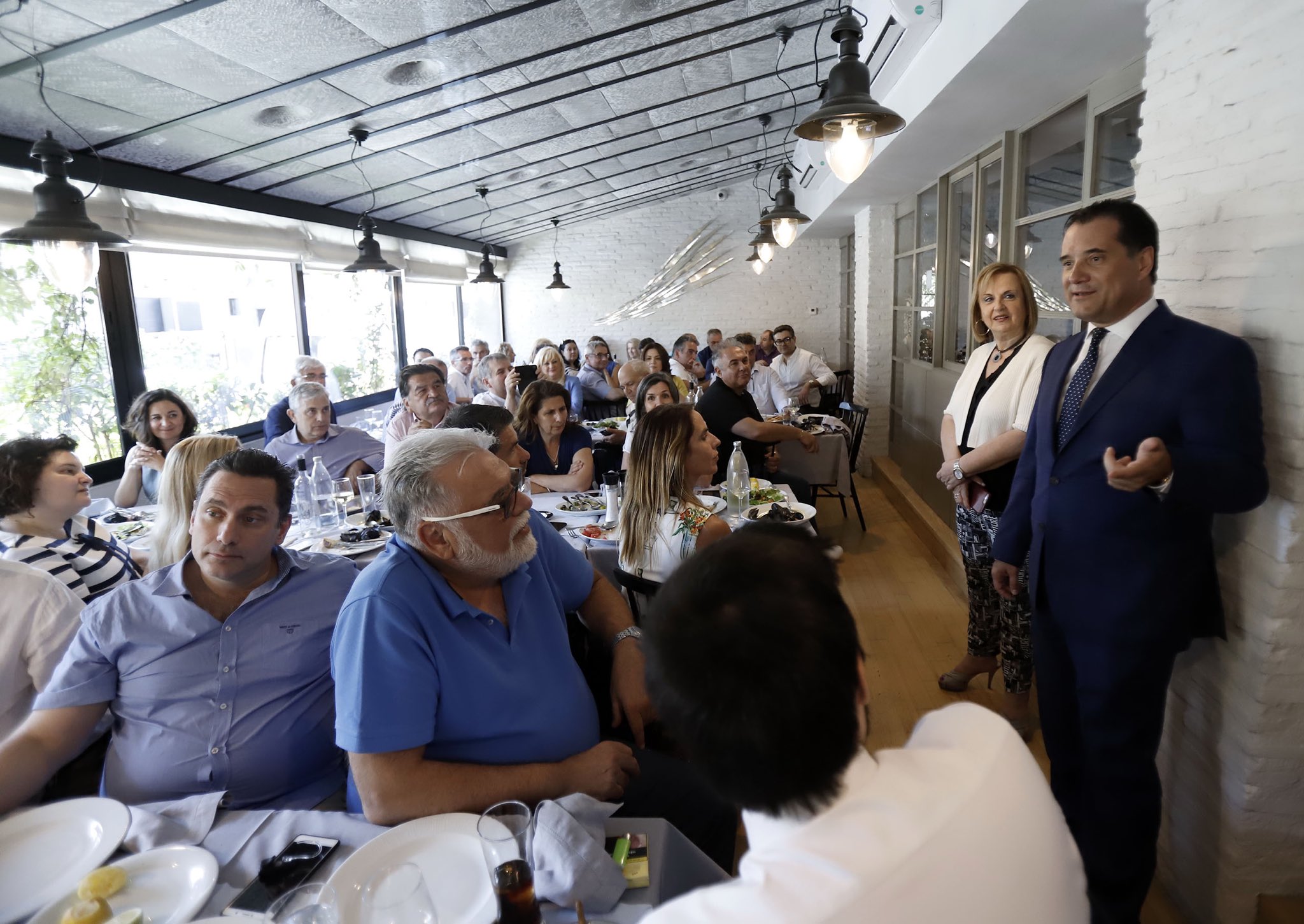 Η Ματίνα Παγώνη ως διοργανώτρια προεκλογικής ομιλίας του Άδωνι Γεωργιάδη.
