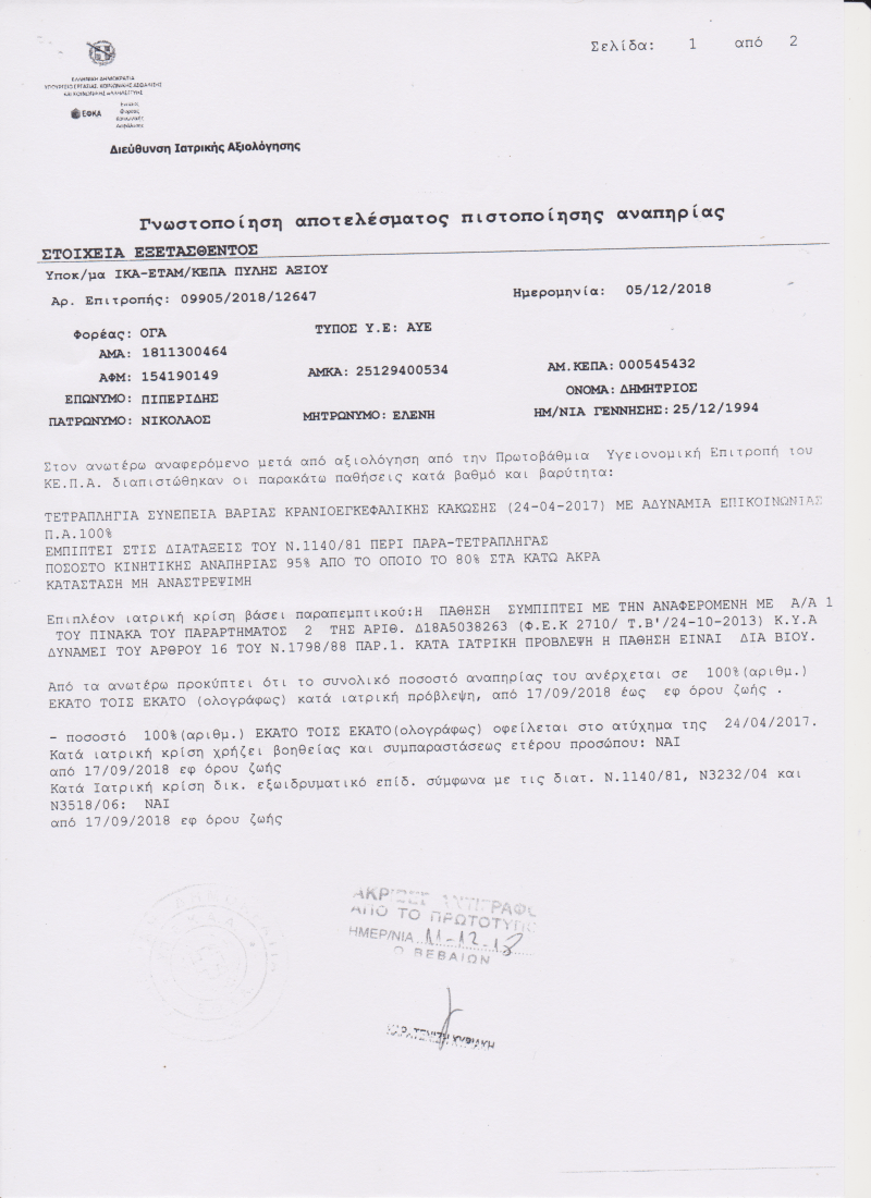 Ο Δημήτρης Πιπερίδης αντιμετωπίζει σοβαρό πρόβλημα υγείας και η οικογένειά του κάνει έκκληση προς όποιον θέλει να βοηθήσει.
