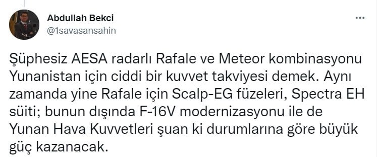 Τουρκία: Οι Έλληνες με Rafale και Meteor μαζί με το AESA δυστυχώς για εμάς δυναμώνουν
