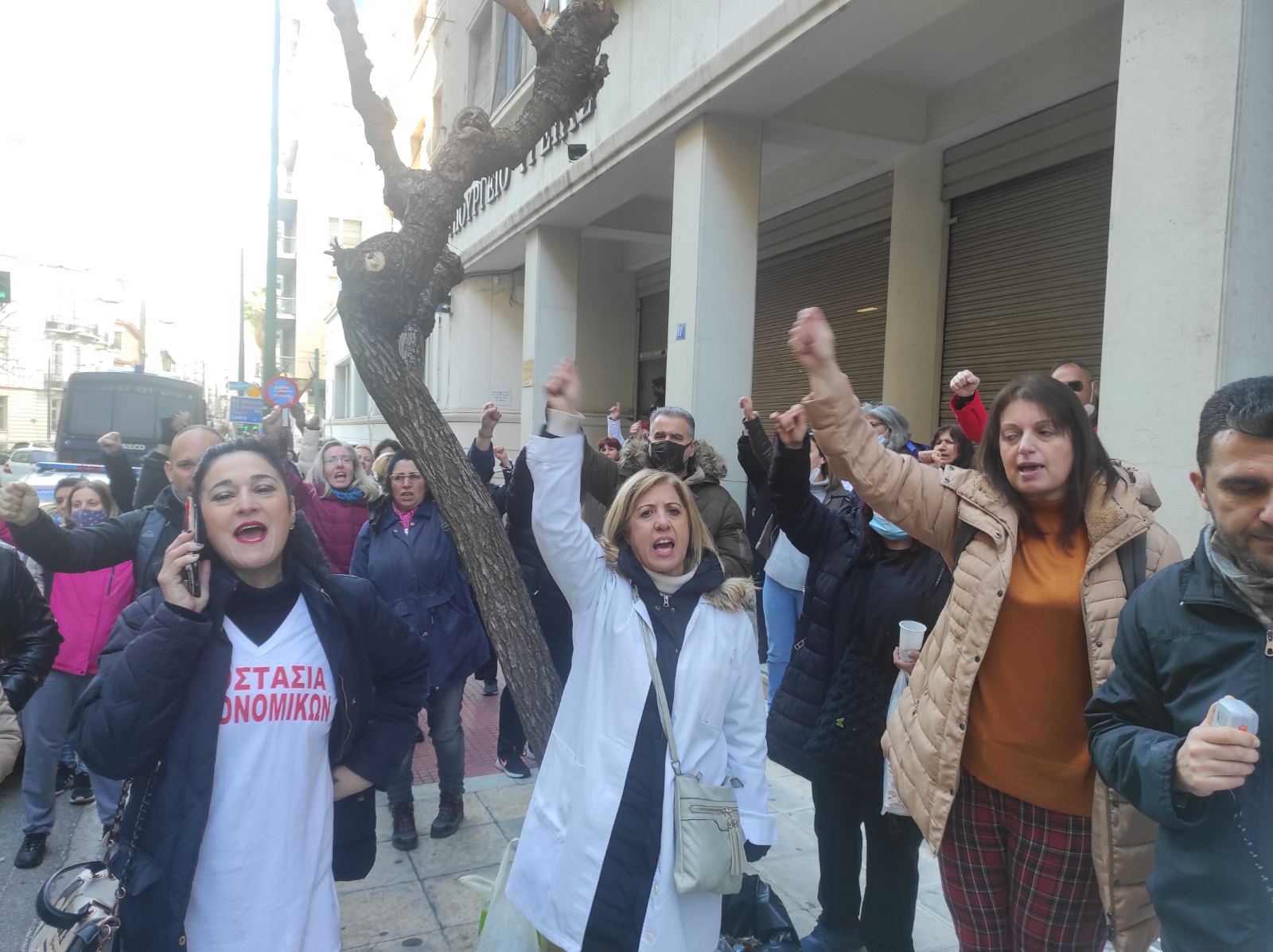 Συγκέντρωση διαμαρτυρίας υγειονομικών κατά της υποχρεωτικότητας