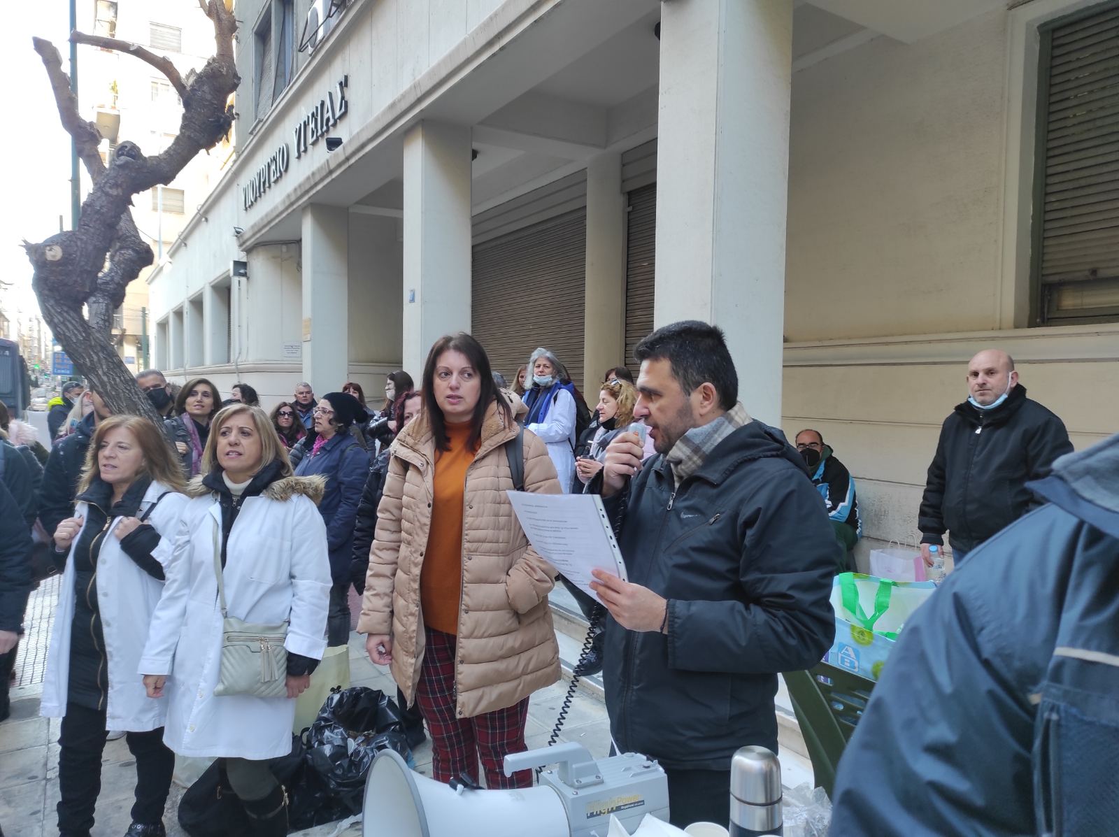 Συγκέντρωση διαμαρτυρίας υγειονομικών κατά της υποχρεωτικότητας
