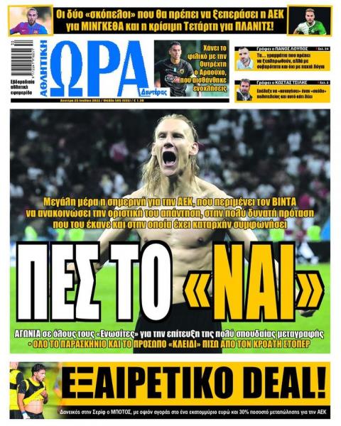 Πρωτοσέλιδα για τη Δευτέρα 25 Ιουλίου 2022