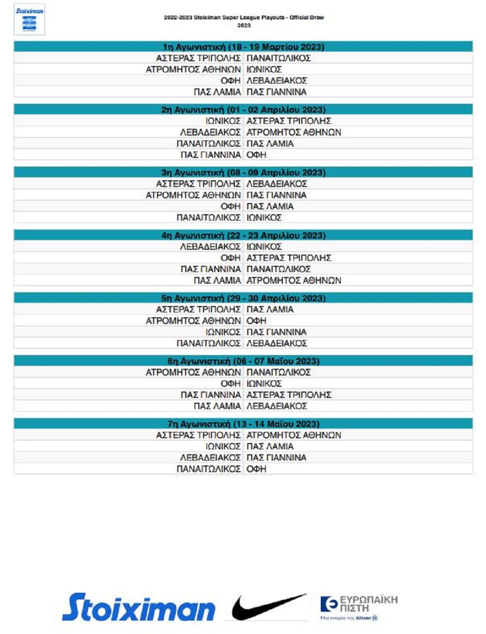 Πρόγραμμα play out Super League