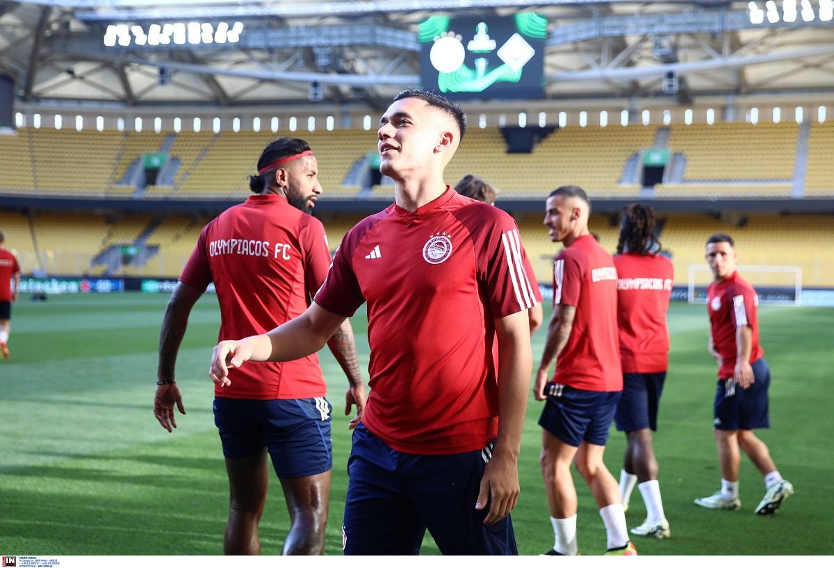 Τελικός Conference League: Προπόνηση Ολυμπιακού στην ΟΠΑΠ Arena.