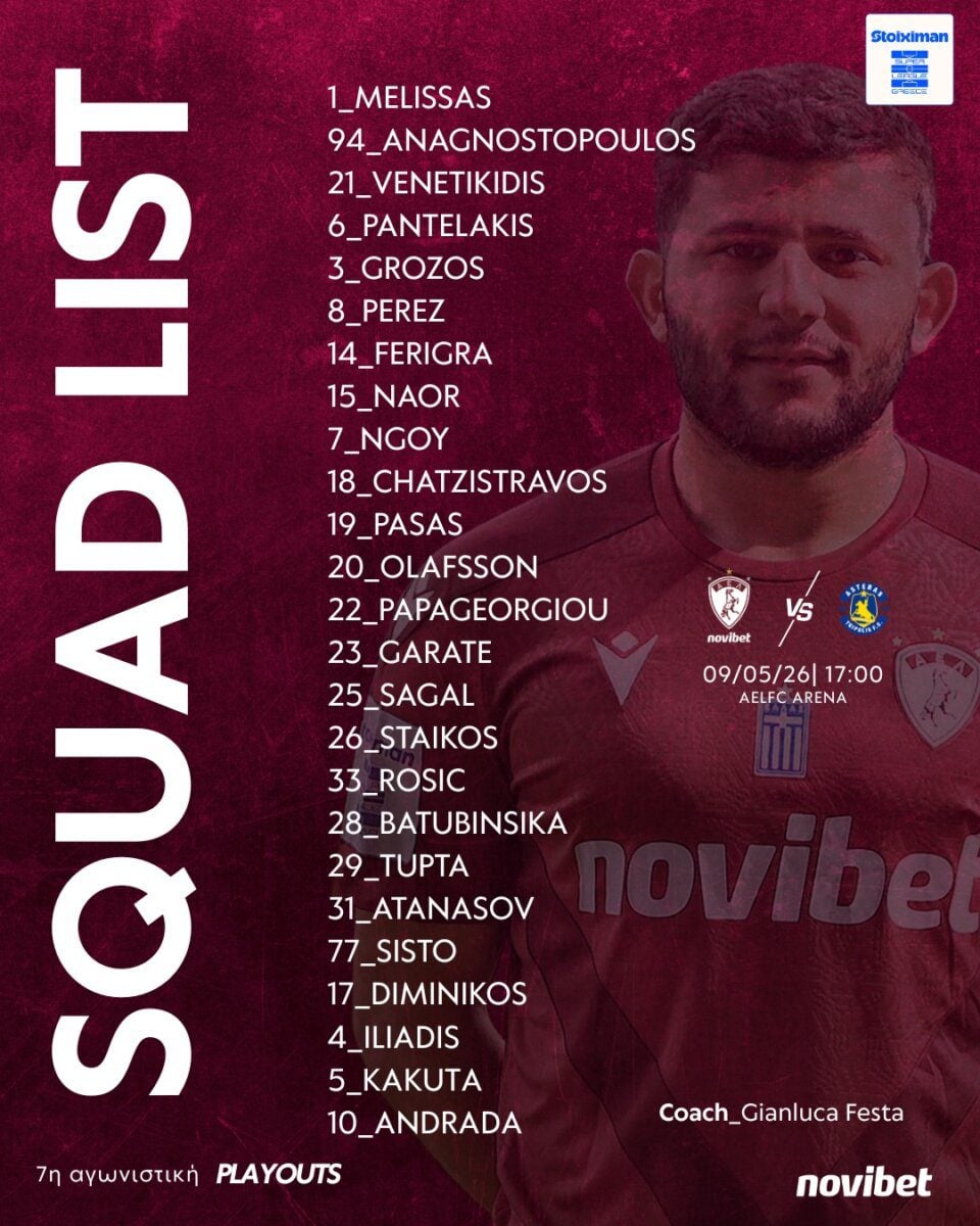 ael novibet<br>
asteras tripolis<br>
podosfairo<br>
super league