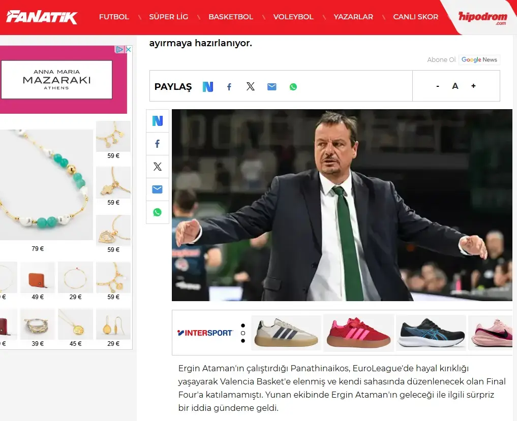 ergin ataman, panathinaikos, fanatik